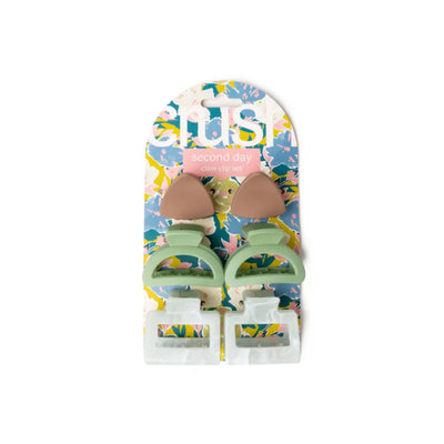 Second Day Claw Clip Set - Assorted Color - 1 set (6 pc)