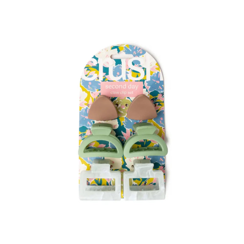Second Day Claw Clip Set - Assorted Color - 1 set (6 pc)