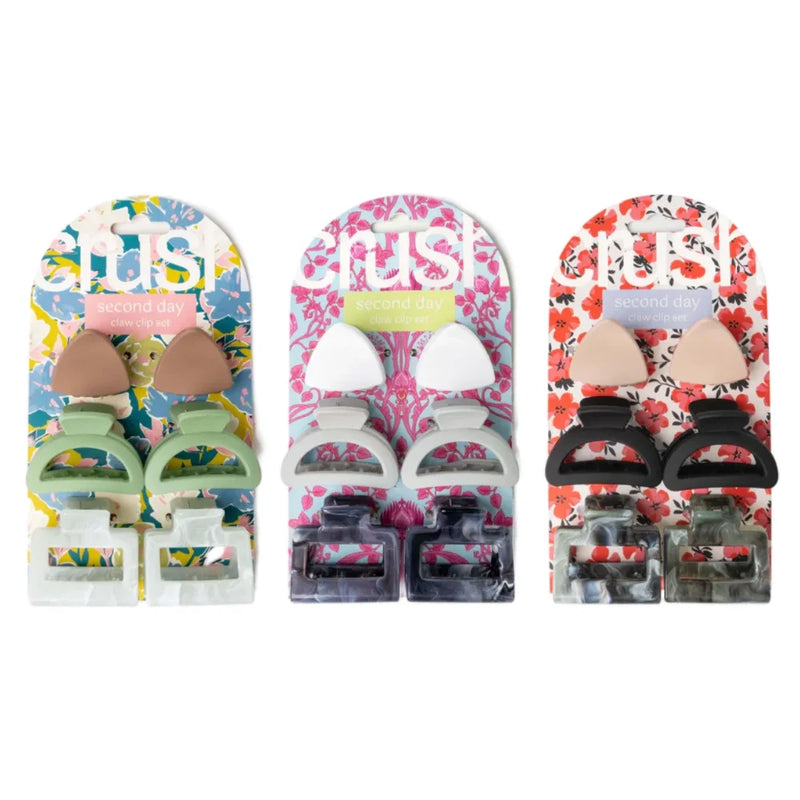 Second Day Claw Clip Set - Assorted Color - 1 set (6 pc)