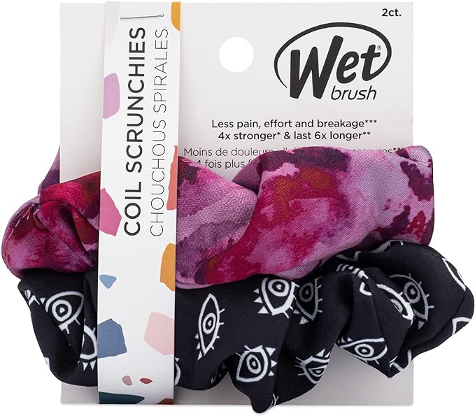 Wet Brush - Coil Scrunchies - Purple and Black, 2CT