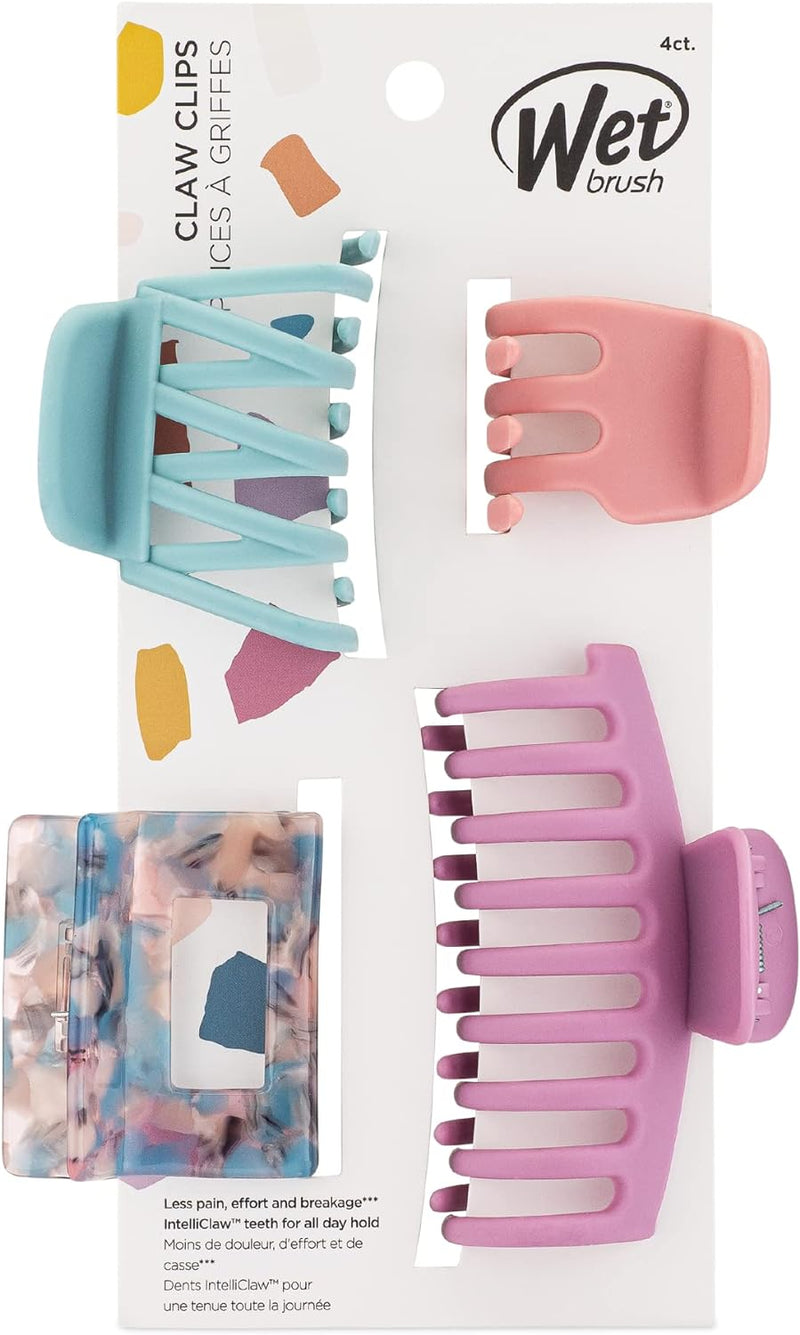 Wet Brush - Fashion Claw Clips, Assorted Sizes - 4-Pack, Sunset Pink