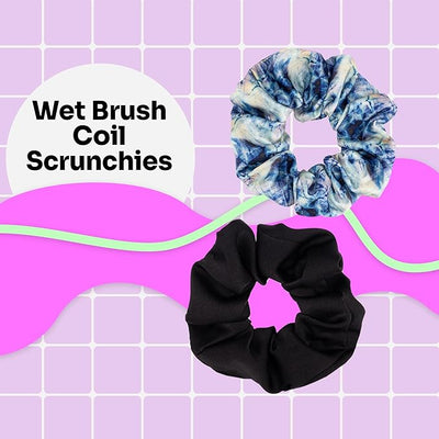 Wet Brush - Coil Scrunchies - Blue Tie Dye and Black, 2CT