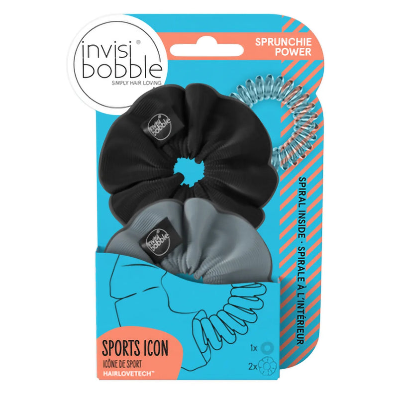 Invisibobble Sprunchie Power Been There Run That 2pc BLACK & GREY