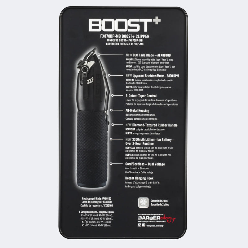 BaBylissPRO Matte Black Boost+ Clipper