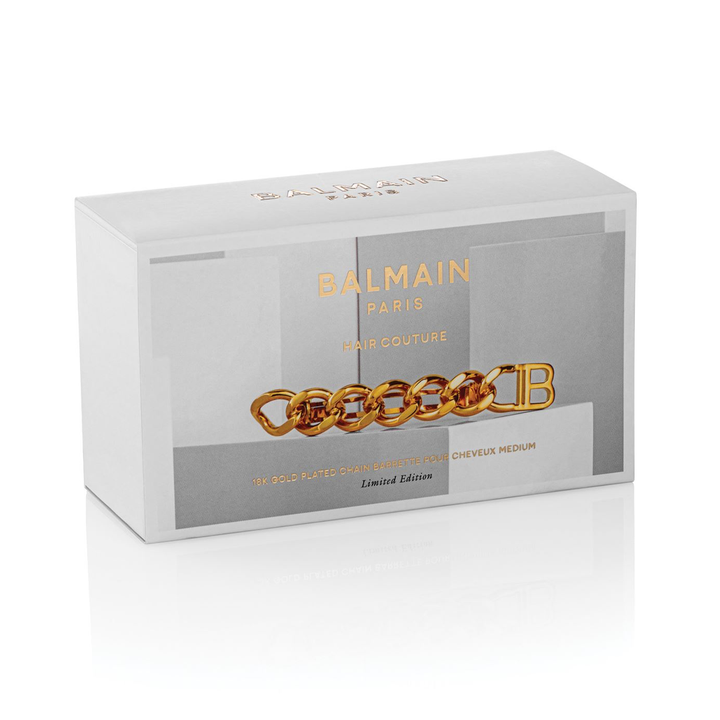 Balmain Pont des Arts Gold Plated Medium Chain Barrette  display picture 2