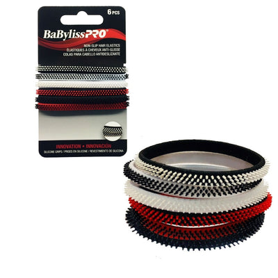 BabylissPro Hair Ties BESHAEL3UCC - Elastic Set 1 Mixed (Blk/Wht/Red) 5Pcs