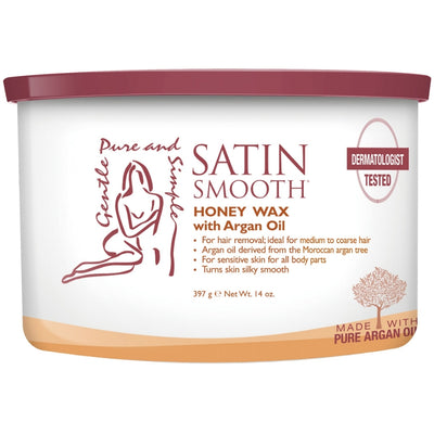 Satin Smooth Soft Honey Waxes - 14oz SSW14HAG - Honey Wax With Argan Oil